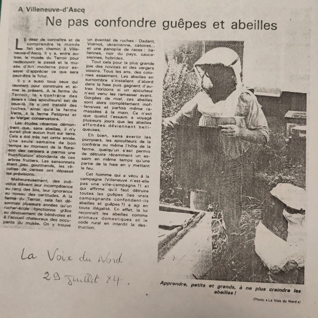 article apiculture voix du Nord 1984